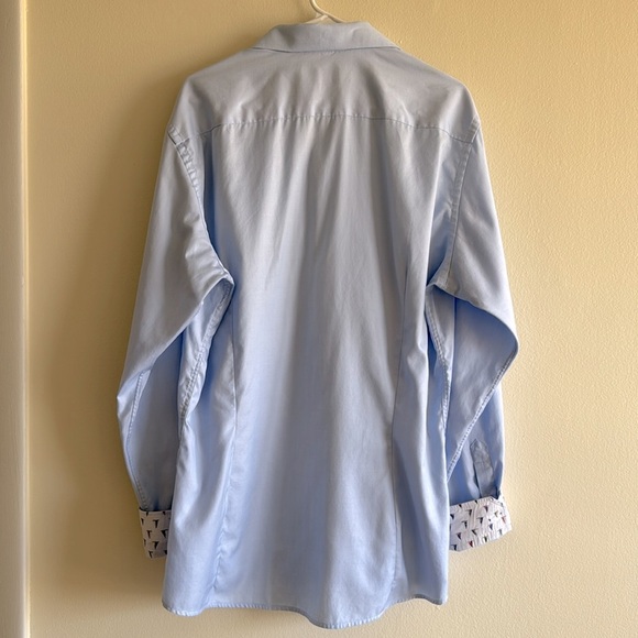 Eton Sailboat Detail Blue Button Down Dress Shirt - Picture 2 of 9